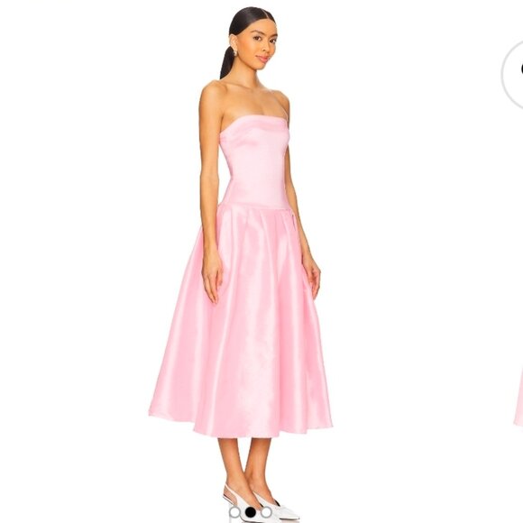 NWT MORE TO COME Cambria Strapless Dress In Pink Size L - Picture 3 of 11